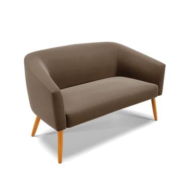 Imagem de Namoradeira 02 Lugares Suede Pés Palito Castanho Marrom