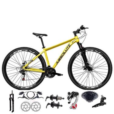 Imagem de Bicicleta Aro 29 Absolute Nero 5 Câmbios Shimano 24v K7 Freios Hidráulicos Garfo Trava - Amarelo