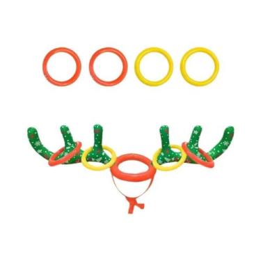 Imagem de Jogo De Argolas Inflável Com Chapéu De Rena E Chifres, Decoração Para 