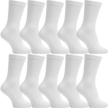 Imagem de Kit 10 Pares Meias Cano Alto Algodão Academia Sport Unissex - Flat Soc
