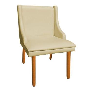 Imagem de Kit 6 Cadeiras de Jantar material sintético Bege Pés Palito - D'ROSSI