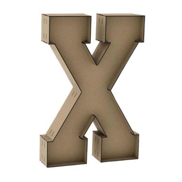 Imagem de Letra Caixa Grande X Mdf 60Cm De Altura Decoração