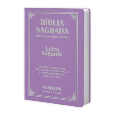 Imagem de Biblia Sagrada Letra Gigante Luxo Popular Lilas - Com Harpa - Mulher -