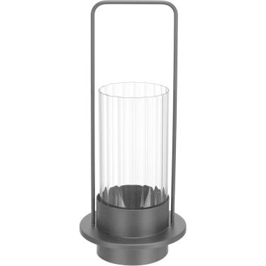 Imagem de CASTIÇAL DECORATIVO PORTA VELA HOME&CO METAL 36x15x15cm PRETO