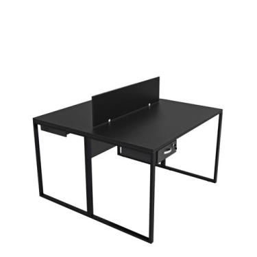 Imagem de Escrivaninha Mesa Escritório com Gavetas 1 Gaveta 2 Lugares 120cm Indu