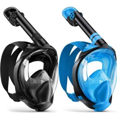 Imagem de Máscara de snorkel Zenoplige para rosto inteiro com suporte para câmer