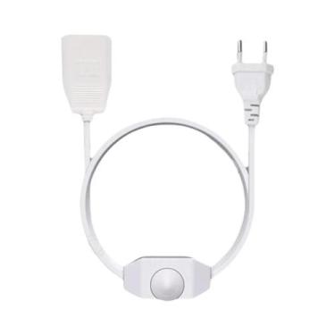 Imagem de Cabo De Alimentação Com Dimmer LED Preto E Branco, Plugue EU De 2 Pino