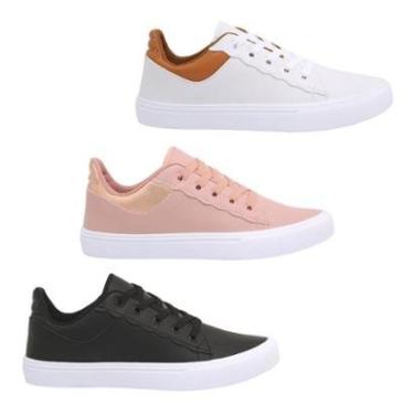 Imagem de Kit 3 Pares Tênis Casual Feminino Conforto Leveza Para Dia a Dia Original FXB-Feminino