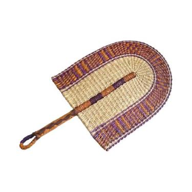 Imagem de Ventilador De Palha Portátil De Trama Nórdica De Algas Marinhas, Resis