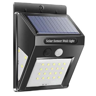 Imagem de Luminária Arandela Jardim Casa com Sensor De Presença Movimento Energia Solar