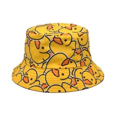 Imagem de Chapéu Bucket Estilo Japonês Com Estampa Dupla Face De Pato Amarelo Pa