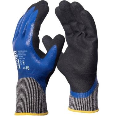 Imagem de Luva Segurança Flexcut Banho Total Danny CA 41865, P, Azul e preto
