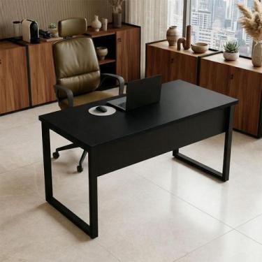 Imagem de Mesa Escritório Escrivaninha Industrial 140cm x 60cm Pés Metal F5 Offi