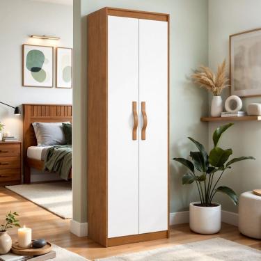 Imagem de Armário Sapateira Multiuso com 5 Prateleiras e Puxador Softfeel Bliss Amendo Clean/Branco