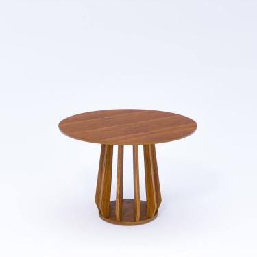 Imagem de Mesa de Jantar Redonda em Mdf Pitanga 109cm sem Vidro Madeira/Cinamomo