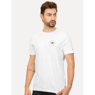 Imagem de Camiseta Tommy Hilfiger Masculina Roundle Logo Chest Branca-Masculino