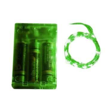 Imagem de Corda De Luz De Fio Prateado 10M 100LED Alimentada Por Bateria Para De