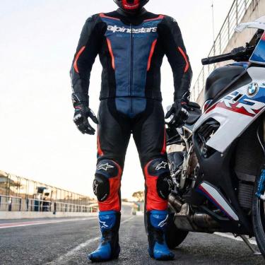 Imagem de Macacão Alpinestars GP Force V2 Preto Azul Vermelho 2 Peças-Masculino