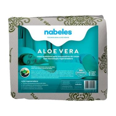 Imagem de Capa p/ Travesseiro de  Corpo Aloevera Regenerador Nabeles, Cinza e Ve