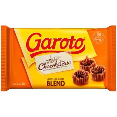 Imagem de Barra De Chocolate Blend 2,1Kg - Garoto, Chocolate ao leite e meio ama