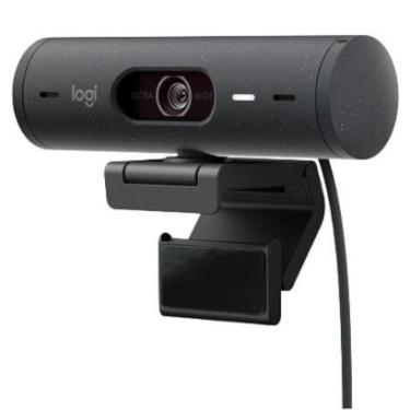 Imagem de Webcam + Suporte Logitech Brio 500 Full HD, 1080p, 30 FPS, com Microfones Duplos, USB,-Unissex