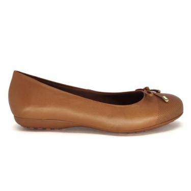 Imagem de Sapatilha Bottero Couro Bico Redondo Laço Frontal 353601, Caramelo, 37