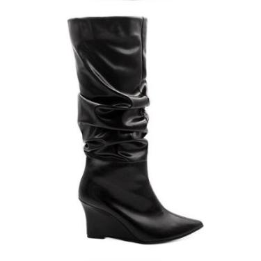 Imagem de Bata Zatta Drapeada Anabela Zahara Preta Preto 34-Feminino