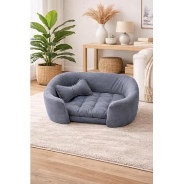 Imagem de Poltroninha Caminha Pet M Revestimento Suede Veludinho com Almofada Co
