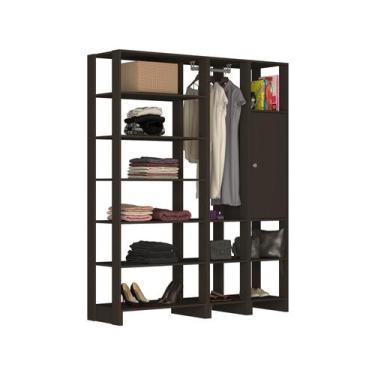 Imagem de Closet com 1 Cabideiro, 1 Porta com 2 prateleira e 12 nichos EY103-5-7