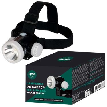 Imagem de Lanterna Cabeça Mor Recarregável 100 Lúmens Original LED-Unissex