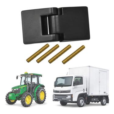 Imagem de Dobradiça Externa Dupla para Porta Agrícola e Baú Modelo F103 Compatível com Cabines, Ônibus e Uso Geral Reforçada com 4