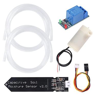 Imagem de Kit DIY de Irrigação Automática Sistema de Auto-irrigação Sensor de Umidade do Solo 1 Canal 5V Módulo de Relé e Bomba de Água com 2 Peças Tubo de Vinil 1M para Detecção de Umidade Arduino Rega de Jardim DIY