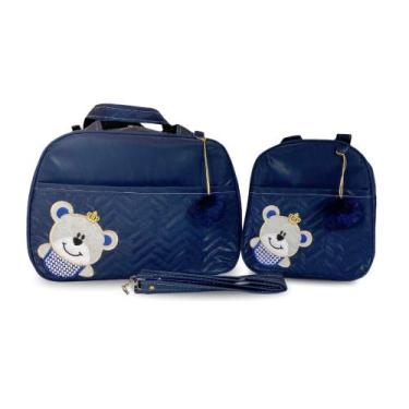 Imagem de Kit Bolsa Maternidade 2 Peças Grande Impermeável + Mochila + Trocador 