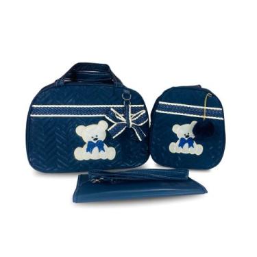 Imagem de Kit Bolsa Maternidade 2 Peças Grande Impermeável + Mochila + Trocador 
