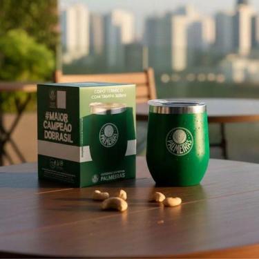 Imagem de Copo Cuia Térmico Allmix De Times Paulista 360ml Oficial - Verde, Verd