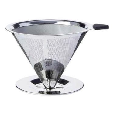 Imagem de Coador Médio Filtro De Café Pour Over Aço Inox Sem Uso Papel - Unyhome