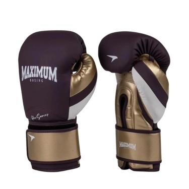 Imagem de Luva Boxe Muay Thai Profissional Cor PRO Roxo e dourado Maximum-Unissex
