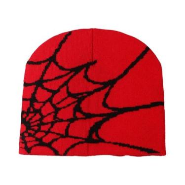 Imagem de Gorro Unissex Quente De Tricô Com Design De Teia De Aranha Estilo Y2K 