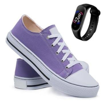 Imagem de Tênis Casual Feminino All Colors Cano Baixo + Relógio-Feminino
