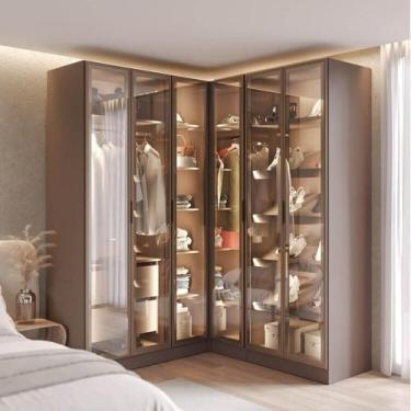 Imagem de Guarda Roupa Modulado de Canto Linear 4 Peças 6 Portas Reflectas Orion