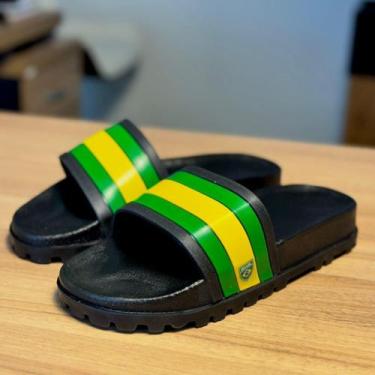 Imagem de Lançamento Chinelo Slide Brasil Masculino Papete Copa Leve Confortavel