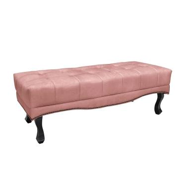 Imagem de Calçadeira Recamier Casal King 195cm Alba Veludo - Loja Sheep Cor Rosa