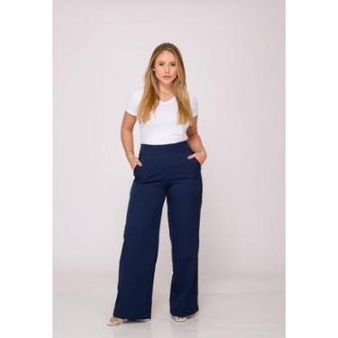 Imagem de Calça Feminina Alfaiataria Azul Marinho-Feminino