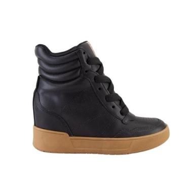 Imagem de Tênis Feminino Ramarim Anabela Sneakers Conforto 25-91201, 37, Preto