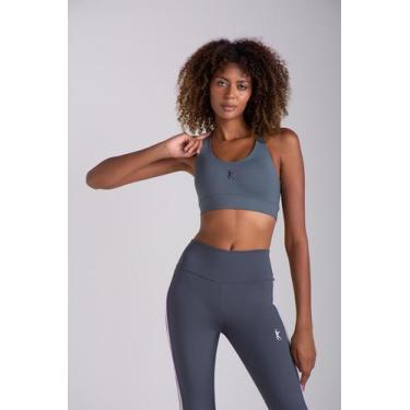 Imagem de Top LARULP Dubai Alana Sport Cinza e Preto, G1