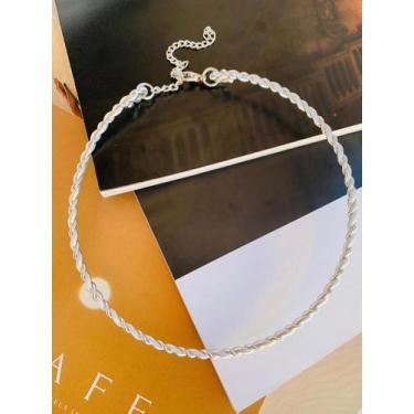Imagem de Colares choker de encaixe folheados a Ouro e a Prata modelo trançado -