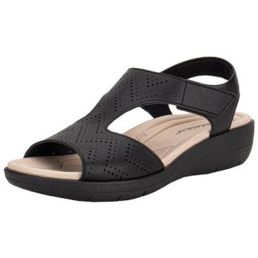 Imagem de Sandália feminina anabela piccadilly 239030, Preto, 36