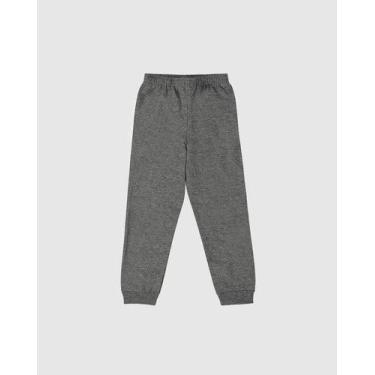 Imagem de Calça De Moletom Flanelado Com Punho Infantil Unissex Malwee, Cinza, 1