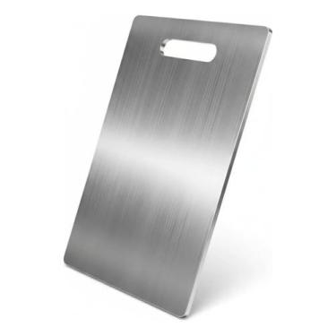 Imagem de Tábua De Carne Aço Inox 36x25cm Antibacteriana Higiênica Unica - Genér