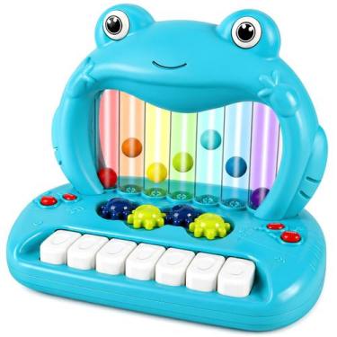 Imagem de Brinquedo Infantil Piano Sapinho Teclado Musical C/ Som e Luz - Castel